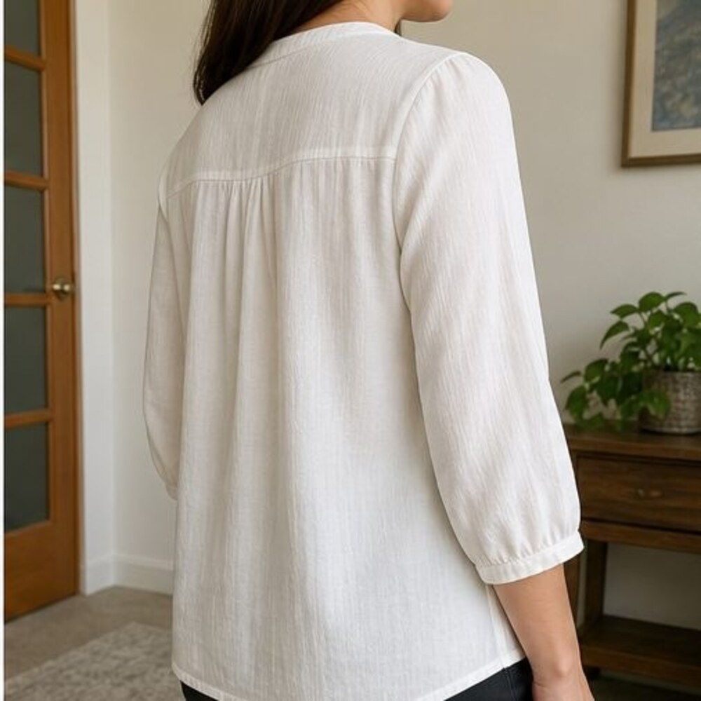 Ivory Ruffle Blouse - Picture 3 of 6